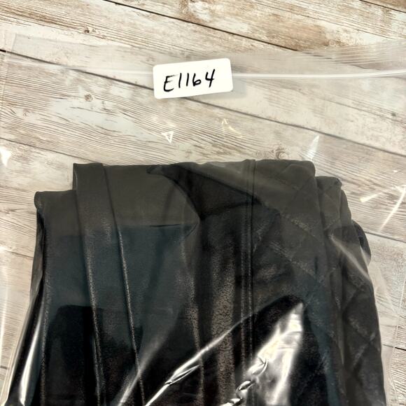 Spanx Faux Leather Leggings Medium Quilted Moto Liquid Look High Rise Shaping - Picture 13 of 13